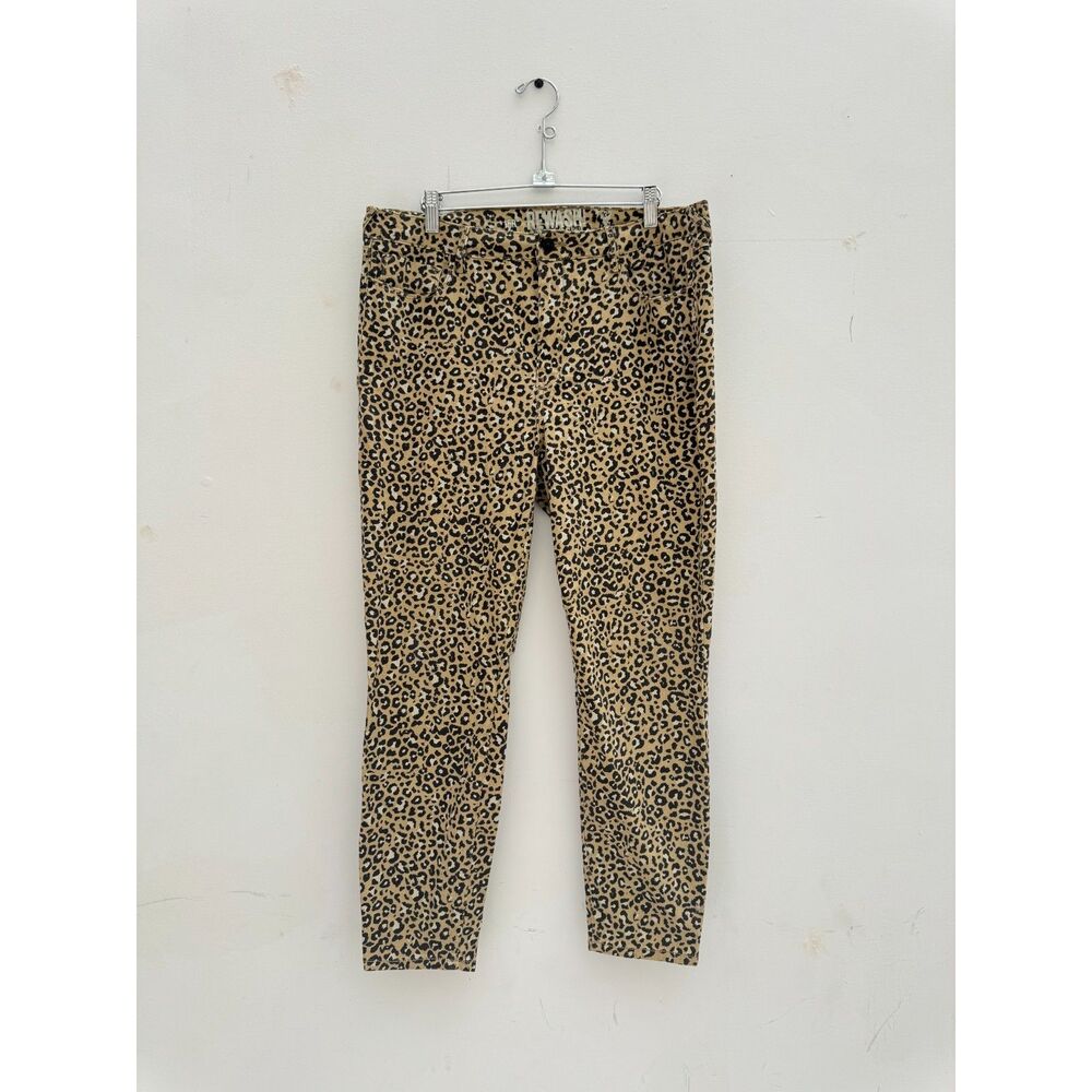 Rewash 15R 32 Leopard Print Skinny Jeans Tan Black Stretch Y2K Animal Print